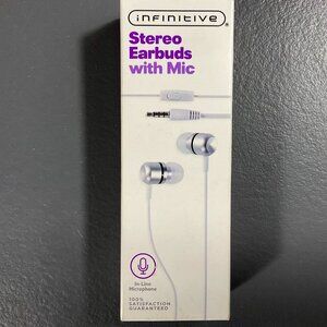 INFINITIVE Stereo Earbuds With In-Line Microphone Compatible w/ 3.5mm aux jacks